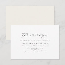 MARAH Elegant Minimalist Bröllop Ceremony Infoga Inbjudningar