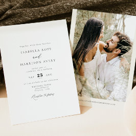 MARAH Elegant minimalistisk enkel foto Bröllop Inbjudningar