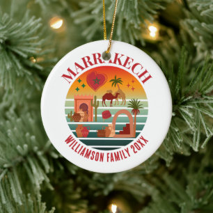 MARAKKESH Marocko Family Vacation Souvenir Julgransprydnad Keramik
