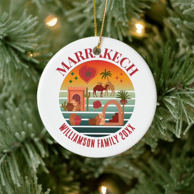 MARAKKESH Marocko Family Vacation Souvenir Julgransprydnad Keramik (Träd)