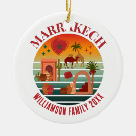 MARAKKESH Marocko Family Vacation Souvenir Julgransprydnad Keramik