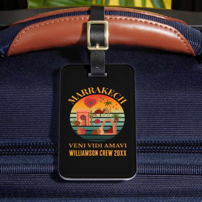 MARAKKESH Veni Vidi Amavi Marocko Family Vacation Bagagebricka (Framsida Insitu 2)