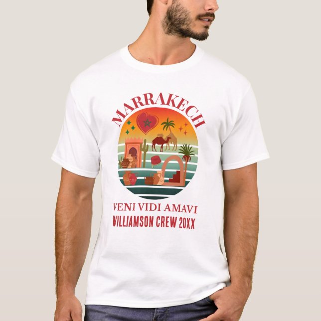 MARAKKESH Veni Vidi Amavi Marocko Family Vacation T Shirt (Framsida)