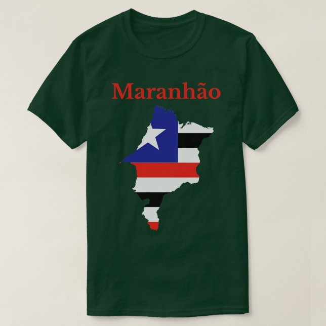 Maranhao State Karta Flagga Design Brasilien T Shirt (Design framsida)