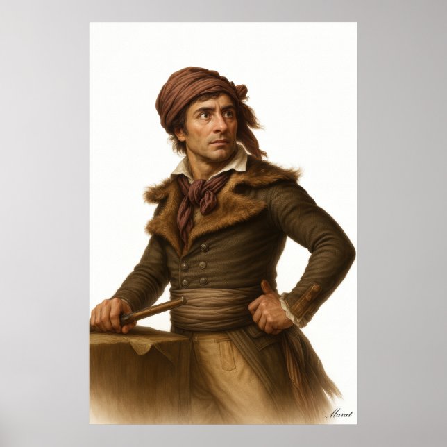 Marat - Franska revolutionen Arkivkonsttryck Poster (Framsidan)
