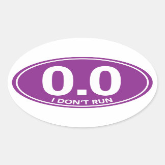 Marathon 0.0 Jag är inte Springa Oval Sticker (Lil Ovalt Klistermärke
