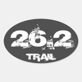 Marathon 26.2 Fällig oval Decal White on Black Ovalt Klistermärke