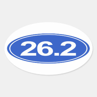 Marathon 26,2 Miles Oval Sticker (blå) Ovalt Klistermärke