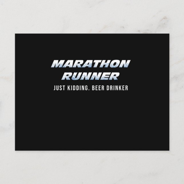 Marathon Älskare Beer Drinker Alcohol Drinkers Gif Vykort (Framsida)
