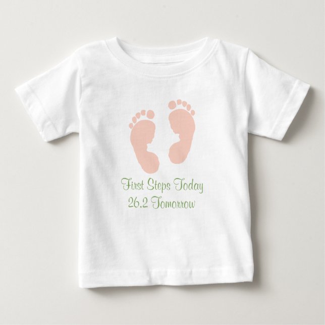 Marathon Baby Rosa Footprint T-shirt (Framsida)