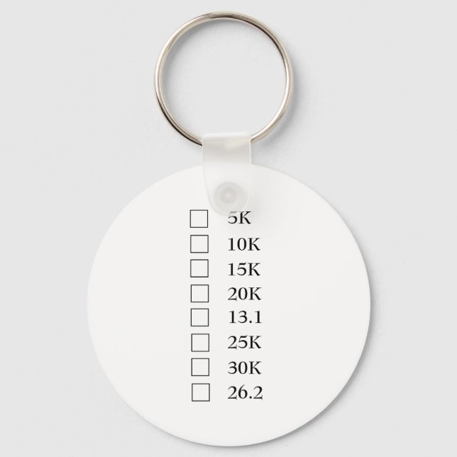 "Marathon Checklist" Nyckelring (Framsida)