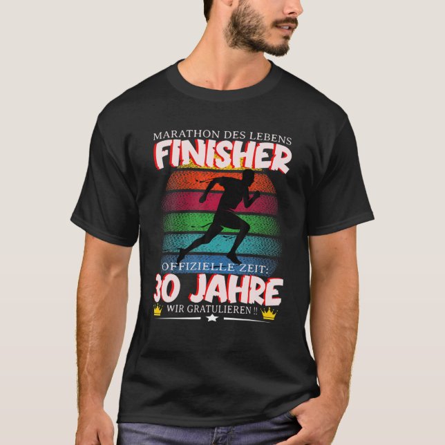 Marathon Finisher Springer Idrottsmän 30Th Bi T Shirt (Framsida)
