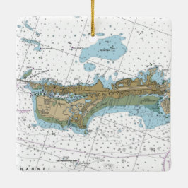 Marathon Florida Nautical Chart Vaca Nyckel Julgransprydnad Keramik