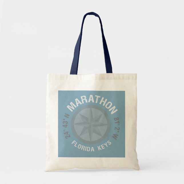 Marathon Florida Nycklar Nautical Latitude Longitu Tygkasse (Framsidan)