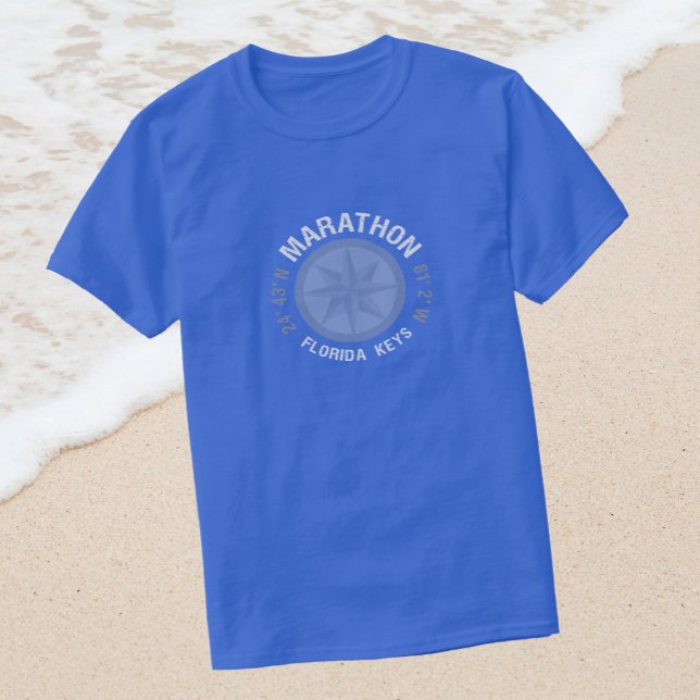 Marathon Florida Nycklar nautisk latitud longitud Tee Shirt (Skapare uppladdad)