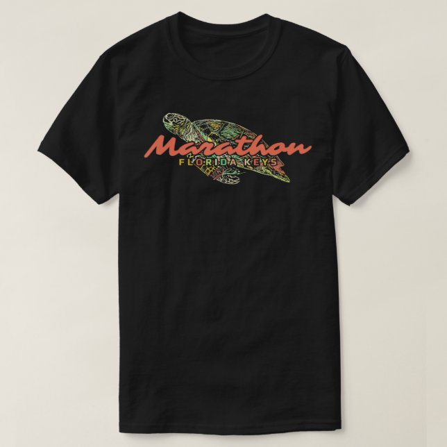 Marathon Florida Nycklar Sea Turtle T Shirt (Design framsida)