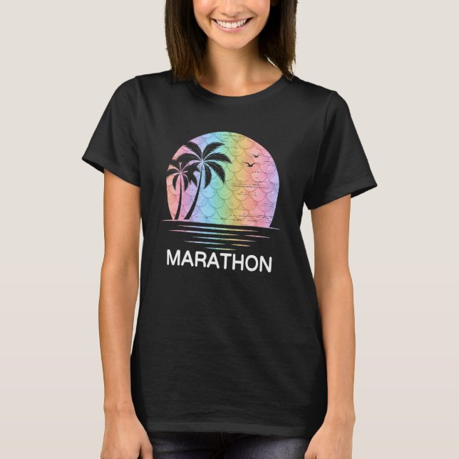 Marathon Florida Sjöjungfru Vacation Beach Island  T Shirt (Framsida)