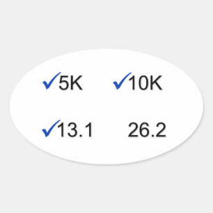 Marathon Goals Ovalt Klistermärke