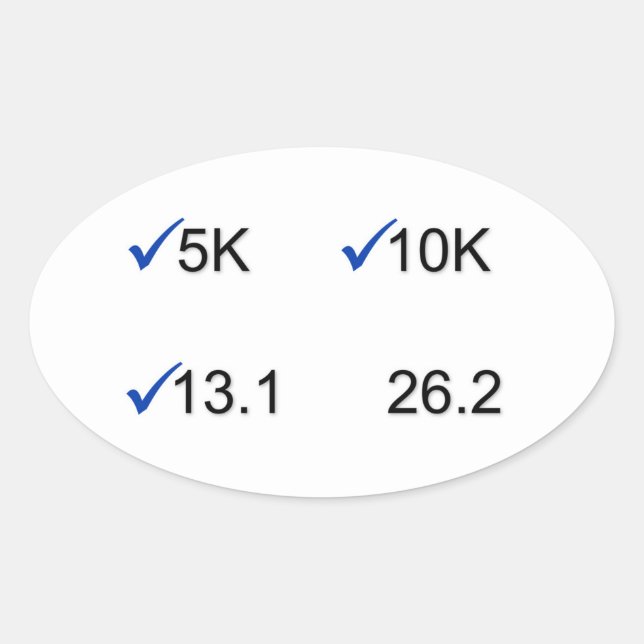 Marathon Goals Ovalt Klistermärke (Framsida)