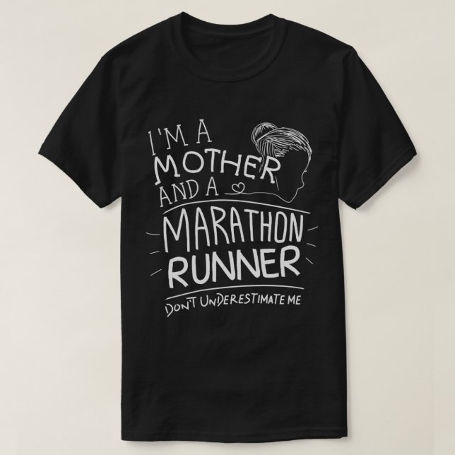 Marathon Mamma Springer Running Gift Funny Quotes  T Shirt (Design framsida)