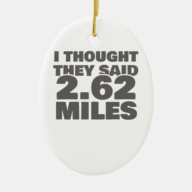 Marathon Motivation sa 2,62 miles Julgransprydnad Keramik (Framsidan)