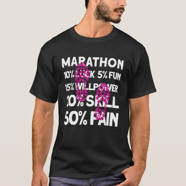 Marathon Running Road Tävling T Shirt (Framsida)