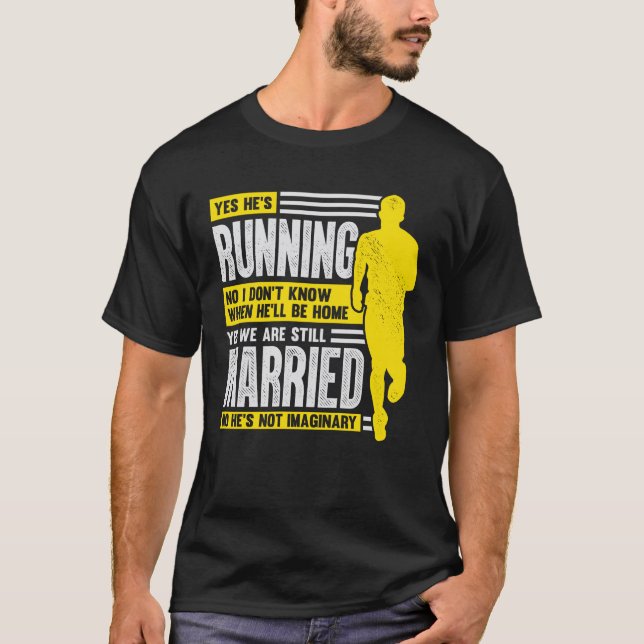 Marathon Running Springers hustru Gift T Shirt (Framsida)