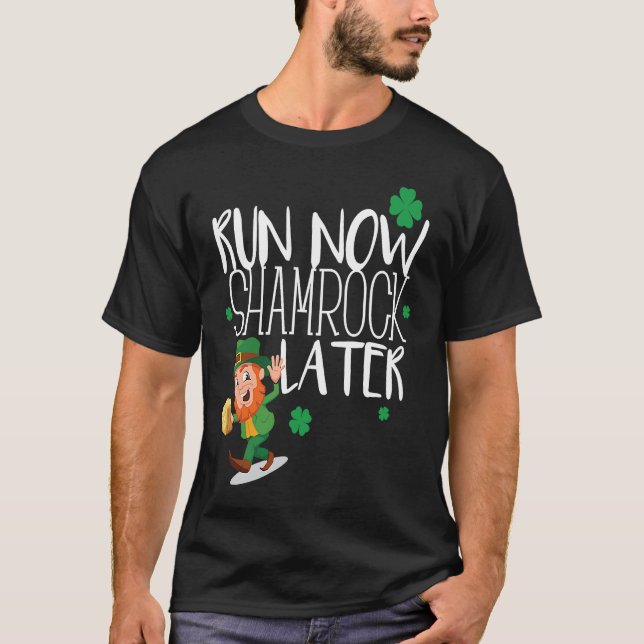 Marathon Running St Patricks Day  Race 5k Runner T Shirt (Framsida)