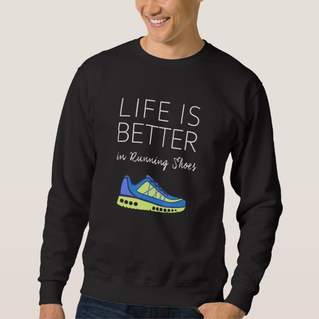 Marathon RunSpringer Tee - livet är bättre i Ru Lång Ärmad Tröja (Framsida)