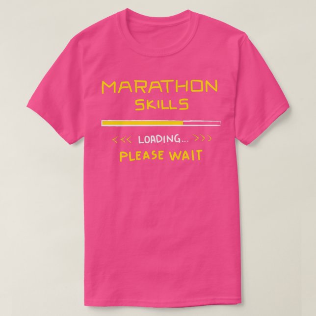 Marathon Skills Loading Springer Gift Funny Citat T Shirt (Design framsida)