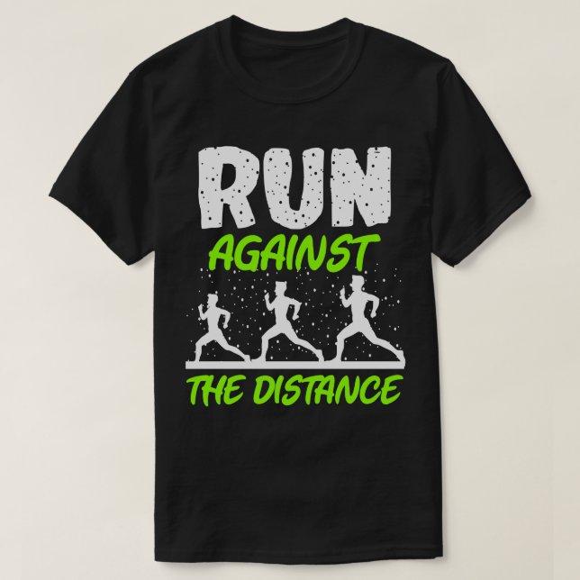 Marathon Springa mot Avstånd T Shirt (Design framsida)