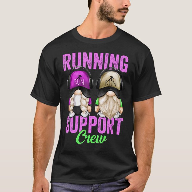 Marathon Springer Gnome for Lärare Runsupport T Shirt (Framsida)