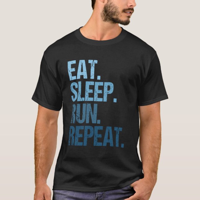 Marathon Springer Marathoner som kör Eat Sover Spr T Shirt (Framsida)