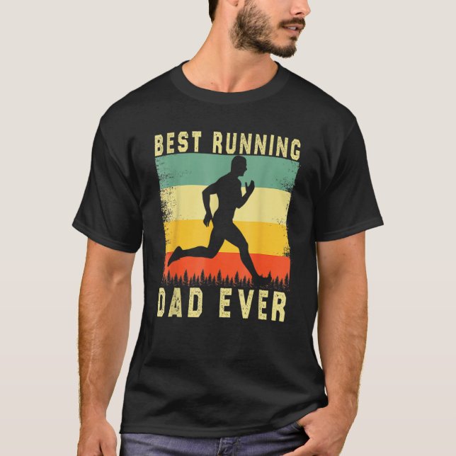 Marathon Springer Rad Pappa Coach Best Runing Papp T Shirt (Framsida)