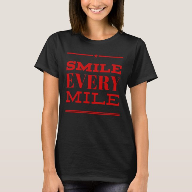 Marathon Springer Smile varje Mile Track Springers T Shirt (Framsida)