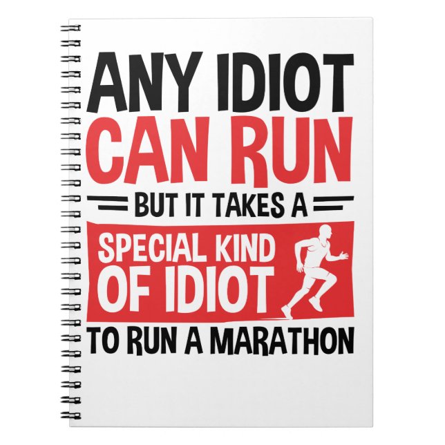 Marathon Springer vilken indiot som helst kan Spri Anteckningsbok (Framsidan)