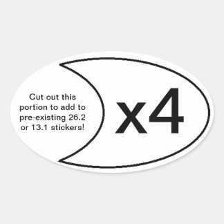 Marathon Sticker x4 Ovalt Klistermärke