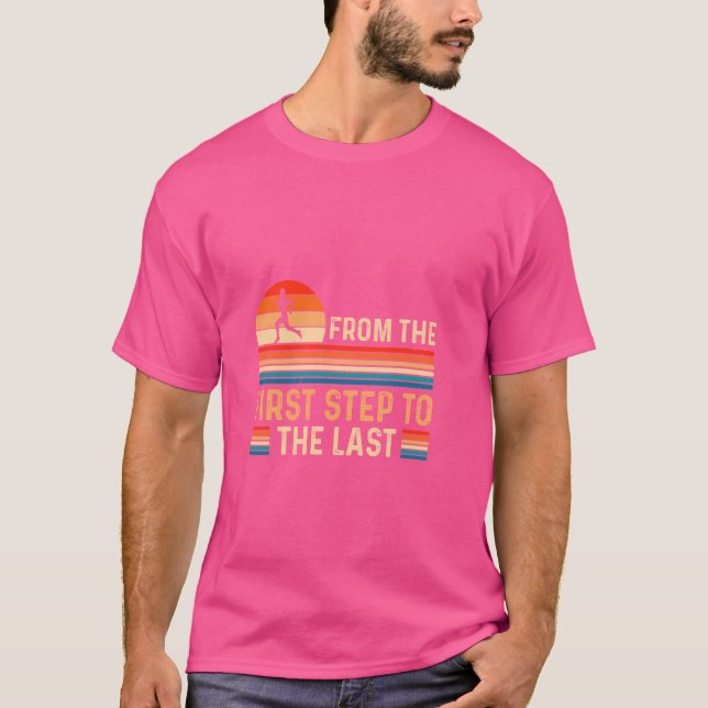 Marathon-träning, påfyllnadssteg t shirt (Framsida)