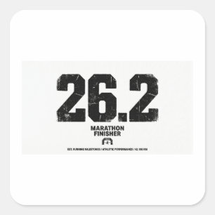 Marathonfullföljare 26,2 Miles Löpning Present Fyrkantigt Klistermärke