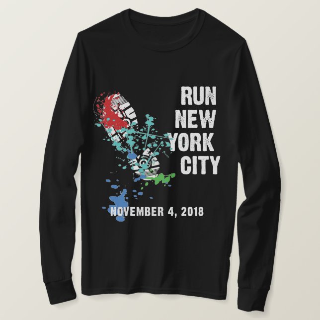 Maraton 2018 för NYC-utslagsplatsskjortor T Shirt (Design framsida)