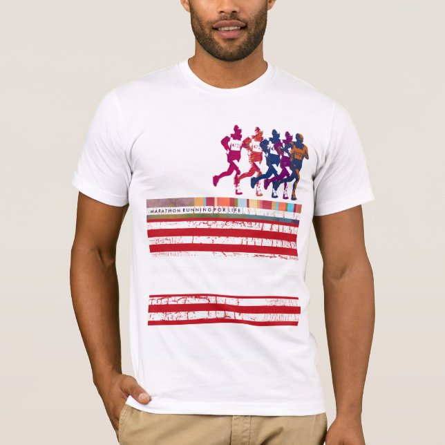 Maraton maratonsportare i springa t-shirt (Framsida)