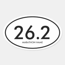 Maraton på 42,2 kilometer ovalt klistermärke