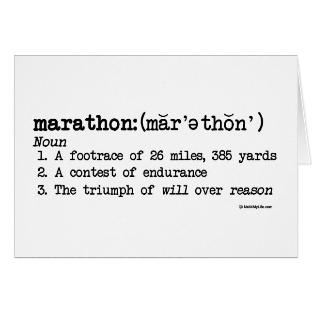 Maratondefinition Hälsningskort (Framsidan Horizontal)