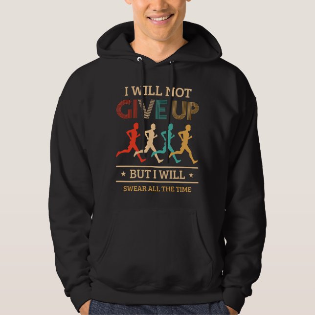 Maratondesign för Springer och Joggare Hoodie (Framsida)