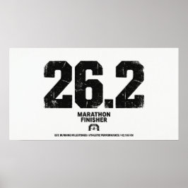 Maratonfullföljare 26,2 Miles Löpning Present Poster