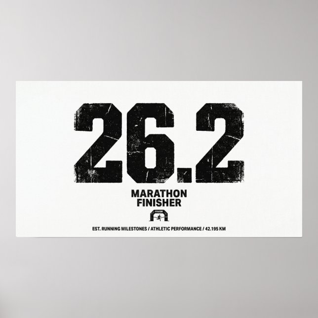 Maratonfullföljare 26,2 Miles Löpning Present  Poster (Framsidan)