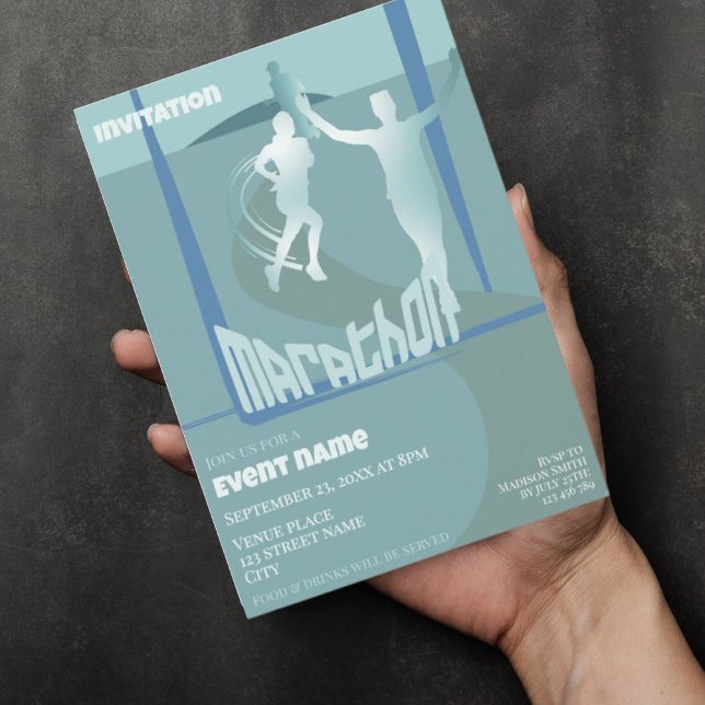 Maratonlöpare evenemang firande Inbjudan (Skapare uppladdad)