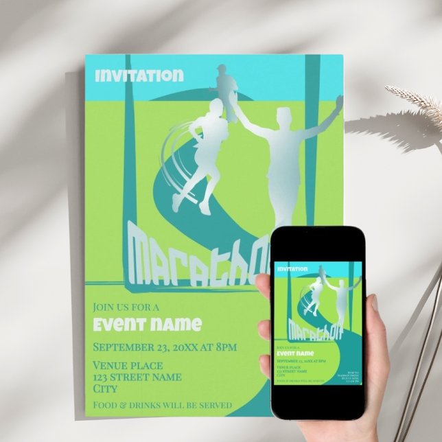 Maratonlöpare evenemangsfirande Inbjudan (Skapare uppladdad)