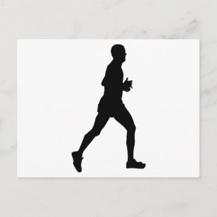 Maratonlöparens siluett vykort