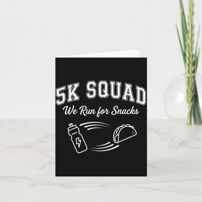 Maratonlöpning 5K tävlingsdag ie Squad Rollig Vän Kort (Framsida)